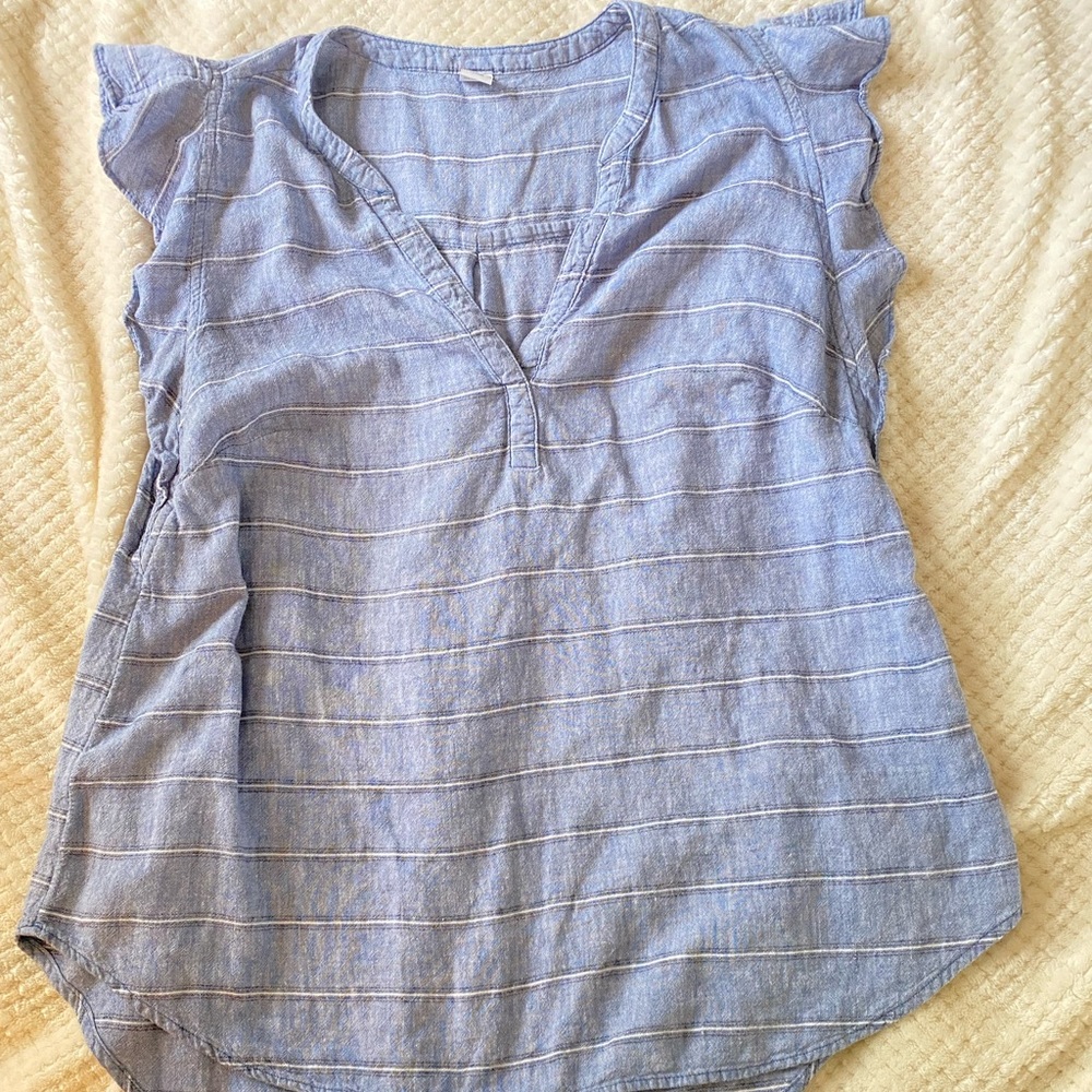 Ruffle Cap-Sleeved Tank Top